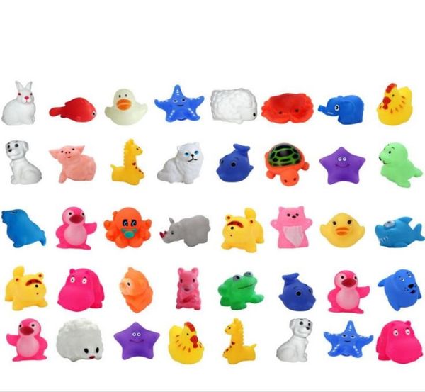 

baby bath animal toy swimming pool fun playing sound toy infant mini rubber educational duck frog dog sound toys1658585