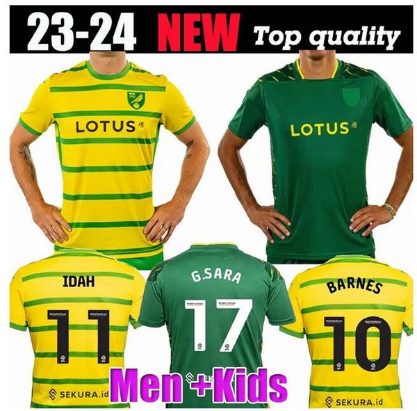 

2023 2024 norwich soccer jerseys city pukki special edition to the fans uniforms hugill hernandez stiepermann buendia mclean 23 24 men kids, Black;yellow