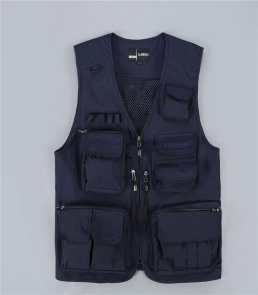 

danfengwuxue vests with pockets waistcoat men mesh breathable pographer shooting vest tactical outerwear sleeveless jacket7104172, Black;white