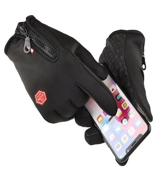 

whole windproof outdoor sports gloves running ski cycling gloves touch screen thermal glove7971359, Black
