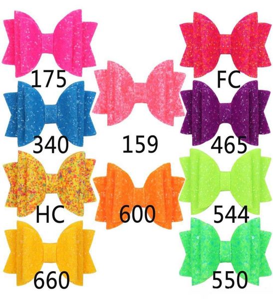 

3039039 neon hairbows for girls colorful glitter three layers swallowtail hair clips neon color mini hairpins party hair acc5457964, Slivery;white