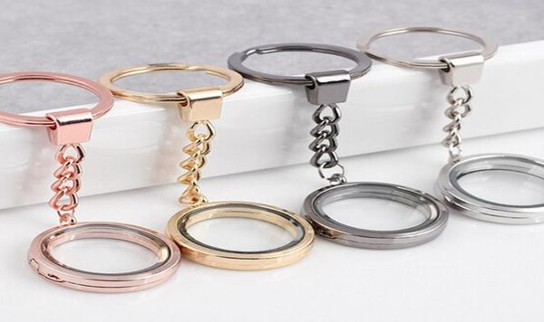 

10pcslot 30mm round floating charms lockets key chains glass living charms locket keychain key rings7043320, Slivery;golden