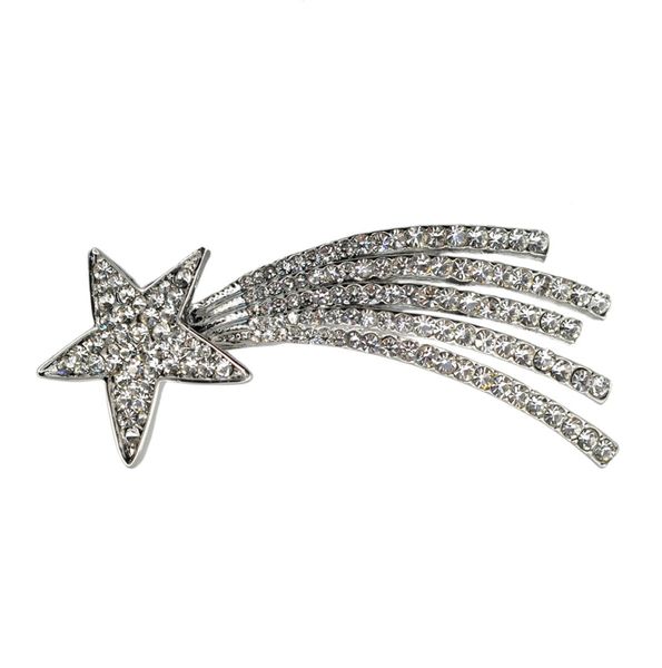 

crystal rhinestone meteor wishing brooch pin metal shooting star brooch pin women costume fashion jewelry accessory gift5334566, Gray