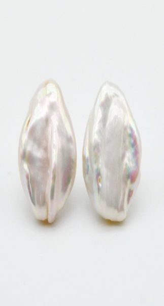 

pearl earrings oversized pearls white natural baroque pearls 925 silver ladies gift5866616, Golden;silver