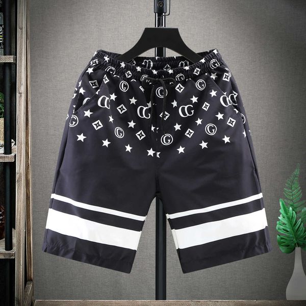 

summer shorts men's casual pants korean fashion striped capris home versatile loose outwear beach pants, White;black