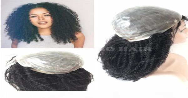 

fashion 8a geade 1b black color virgin brazilian hair kinky curly full thin skin pu wig 8853731, Black;brown