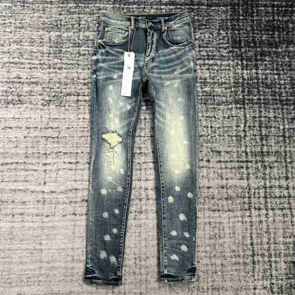 

purple designer jeans men's slim fit biker jeans, ripped stretch distressed destroyed straight leg moto denim pants trend brand, Blue