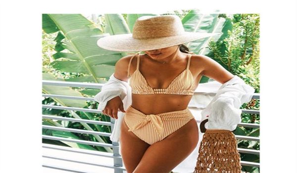 

2019 summer bikini set vintage striped push up high waist swim wear bathing suit women swimsuit biquini brazilian bikinis7539774