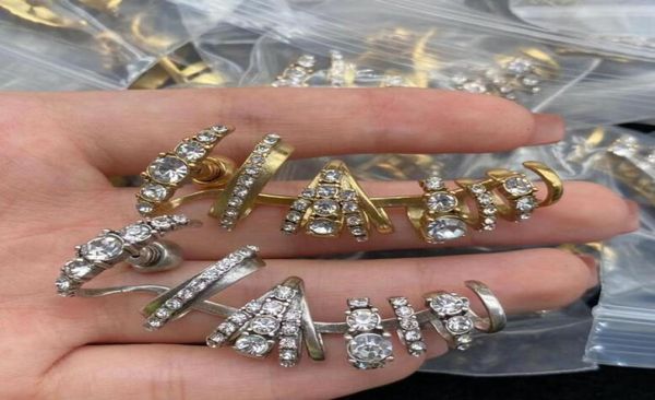 

1 piece ear cuff hiphop rock punk earring ear studs skull skeleton head crystal diamonds earbone clip earrings women man halloween8938336, Silver