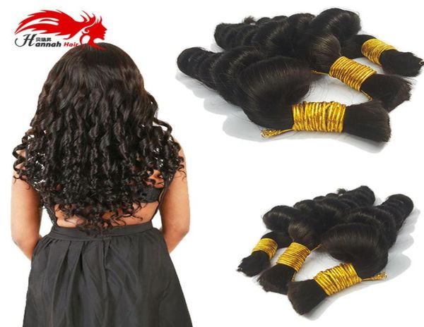 

human hair for micro braids afro loose wave bulk for braiding no weft loose wave bulk hair extensions7737683, Black