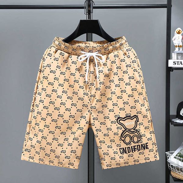 

2023 fashion shorts men's trend summer capris young students casual loose wear large pants shorts, White;black