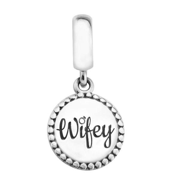

wifey charms pendant s925 silver fits for original style bracelet eng79116933 h82534354, Bronze;silver