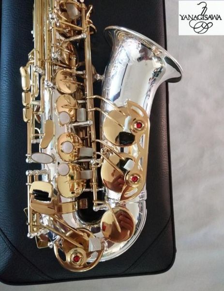 

brand new japan yanagisawa awo37 alto saxophone silver gold key super professional sax with case real po9661883
