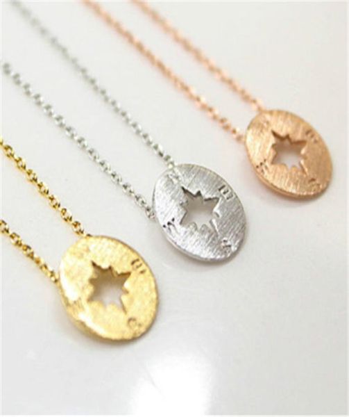 

women stainless steel jewelry compass trendy necklaces pendants chain gold silver charm necklace valentine039s day gift2651222