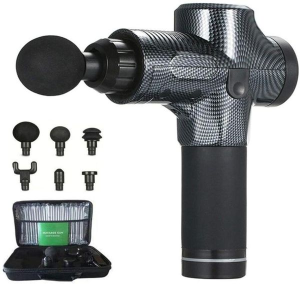 

2021 muscle massage gun deep tissue percussion handheld massager guns for gym office home post workout recovery with 6 heads5051277