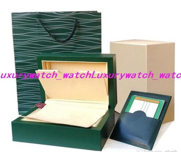 

2019 watch box green box papers mens gift watches boxes leather bag card for r0lex watch box with bag3857449, Black;blue