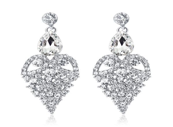 

new bridal earrings with crystals rhinestones water drop earring bridal jewelry findings wedding accessories for brides bw0563830625, White