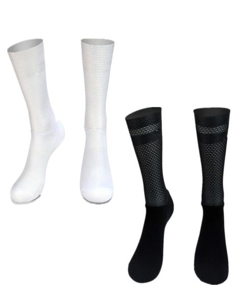 

new pro team aero anti slip silicone cycling socks men bicycle sport running bike socks calcetines ciclismo9246845, Black