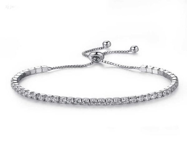 

silver plated bracelets full diamond crystal chain fit rhinestone bangle bracelet women female gift br0025174500, Golden;silver