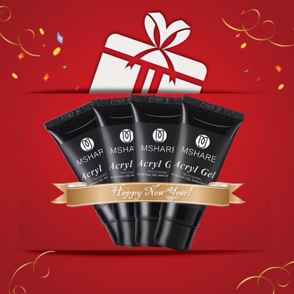 

poly gel set 4 pieces kits new years present for beauty acrylic polygel christmas gift 60ml4910904, Red;pink