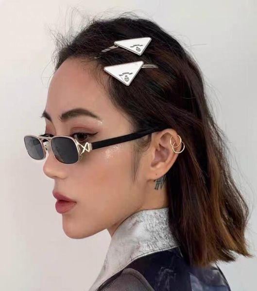 

new arrival triangles letter girl barrettes designer hair clip fashion women accessories with stamp 917642, Golden;silver