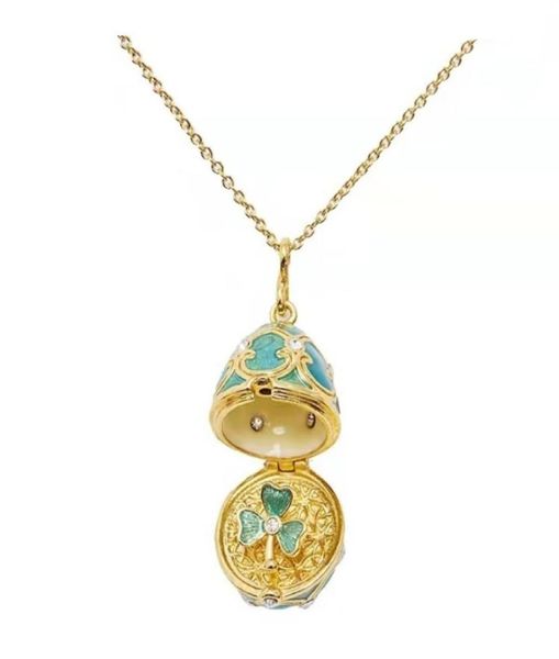 

pendant necklaces selling enamel drop can open flowers easter and christmas gifts with egg necklace9145519, Silver