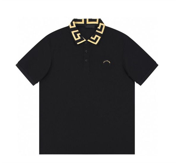 

2023ss early spring new open-reverse-neck white long-sleeved polo shirt, silky and breathable, classic embroidery pattern on the chest, butt, White;black