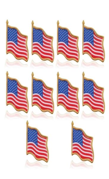 

10pcslot american flag lapel pin united states usa hat tie tack badge pins mini brooches for clothes bags decoration4280589, Gray