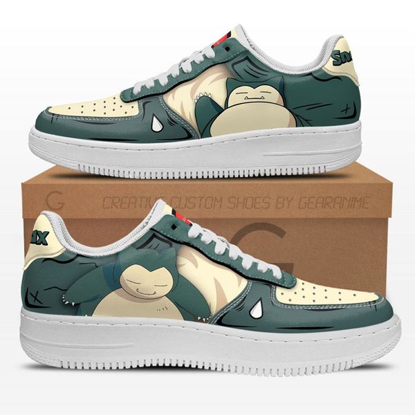 

fashion men women dress shoes sleeping snorlax anime sneakers italy refined low manga leather designer custom couple animes for fans athlet, Black