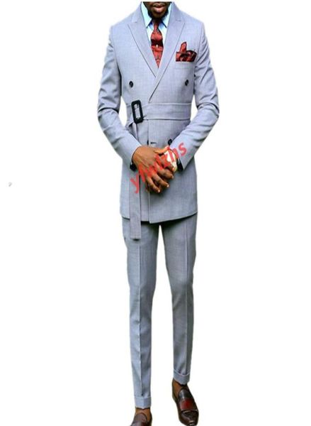 

handsome doublebreasted groomsmen peak lapel groom tuxedos men suits weddingpromdinner man blazerjackettiepants t3562970132, Black;gray