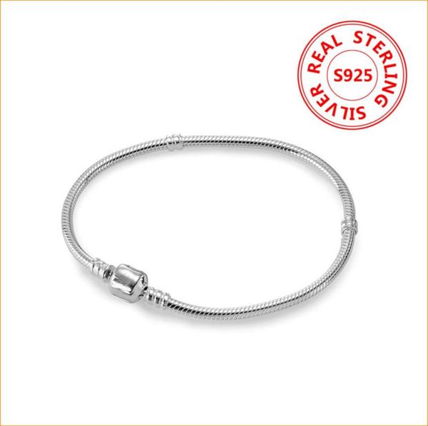 

classic design 925 sterling silver charms bracelet 3mm chain for charm bracelets jewelry gift box for women men8812965, Golden;silver