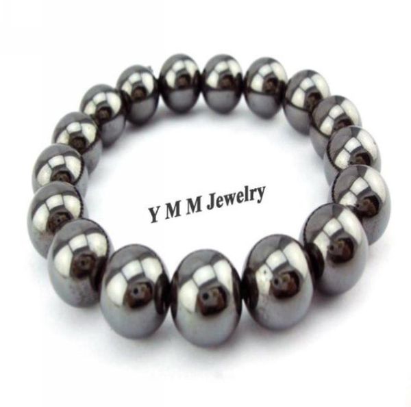

12pcslot 10mm hematite bracelet stretchy beaded bracelets men039s gift promotion7370251, Black