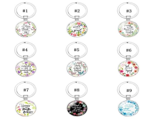 

2019 catholic rose scripture keychains for women men christian bible glass charm key chains fashion religion jewelry accessories 11188059, Slivery;golden