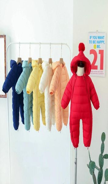

retail winter newborn baby thickening down cotton warm romper christmas jumpsuit clothes onepiece onesies jumpsuits kids designer7796557, Blue