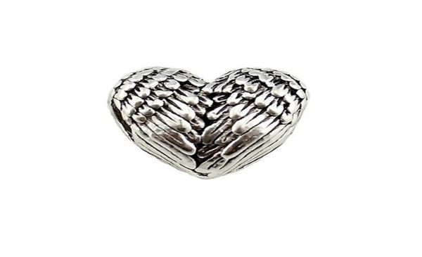 

ship 100pcs tibetan silver big hole lovely heart wing beads charms spacer beads for jewelry making 11x115mm hole 45mm4777339, Black