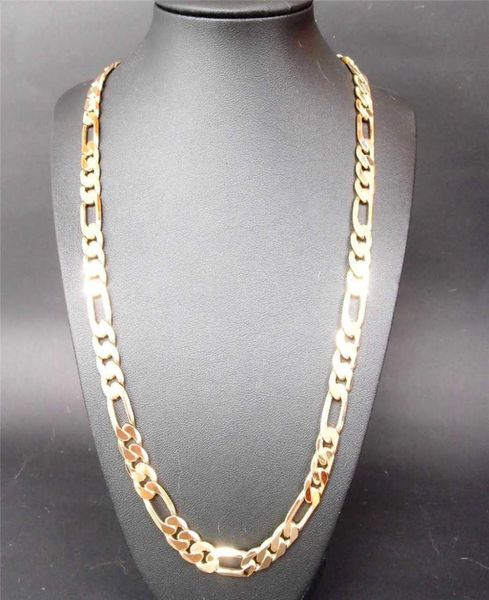 

new heavy 94g 10mm 18 k yellow gold gf men039s necklace curb chain jewelry x07072691322, Silver