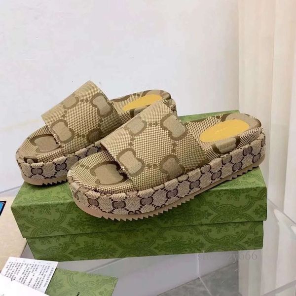 

designer sandal fashion thick sole slipper brand women's slide sandal with lnterlocking g indoor home lovely sunny beach man woman, Black
