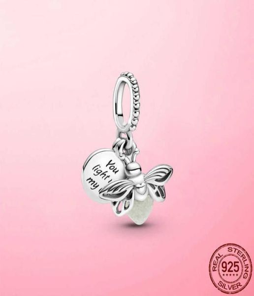 

925 sterling glowinthedark firefly dangle charm pendant fit for original bracelet necklace silver 925 jewelry7090624, Bronze;silver