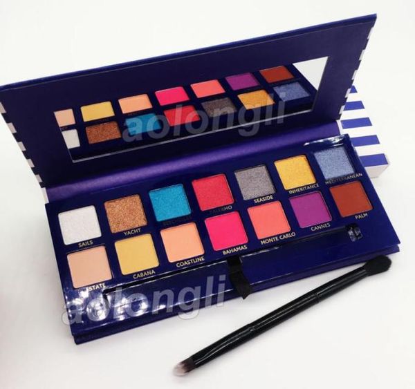 

new arrivals makeup riviera 14 color eyeshadow palette with brush beauty shimmer matte eye shadow hills palette fast ship7697228