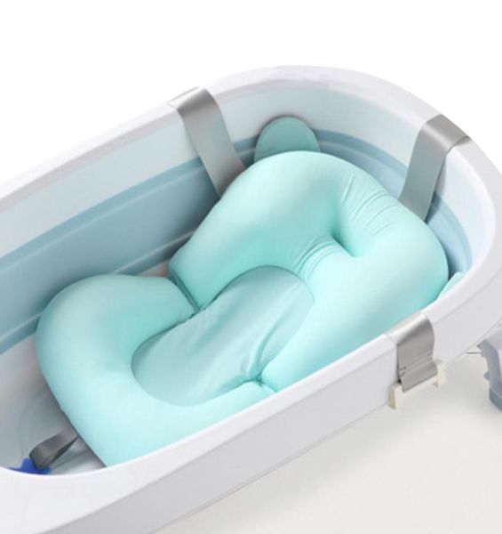 

cartoon portable baby shower bath tub pad nonslip bathtub mat newborn safety security bath support cushion foldable soft pillow9760492