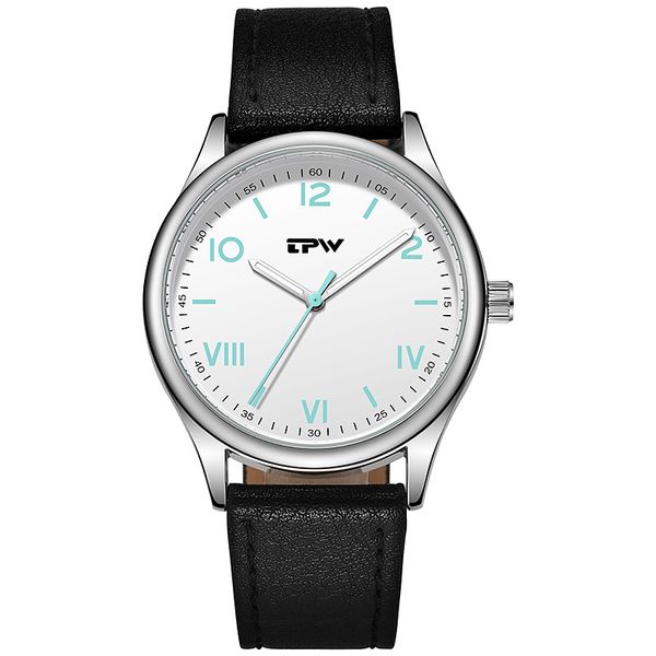 

tpw brand men's waterproof quartz watch wholesale movement men's quartz watch custom watch customized oem, Slivery;black