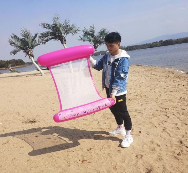 

foldable dualuse back swim ring bed chair inflatable pool floating row with net water sports bench summer swim beach tool3428391