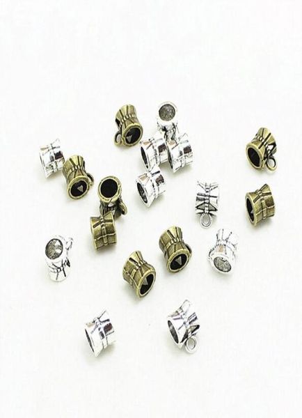 

new 1000lot antique silver bronze bail beads spacer beads for dangling charms fit european bracelet 10x8mm hole 45mm9017844, Black