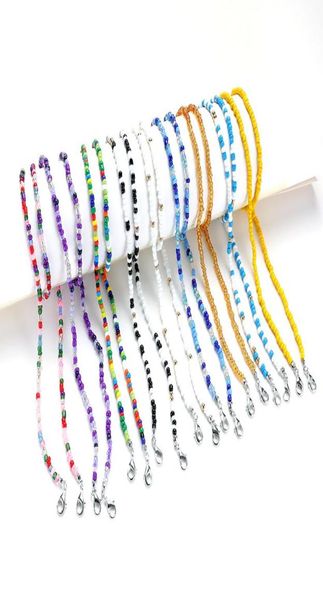 

10pc new fashion antilost acrylic beaded chain face mask lanyards reading glasses chain neck straps mask cord holder1674405, Silver