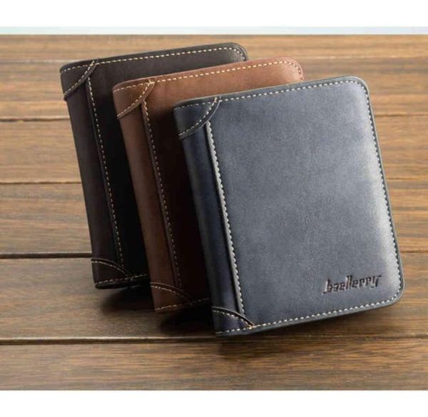 

baellerry men039s wallet horizontal card holder nubuck leather vintage wallet9490722, Black