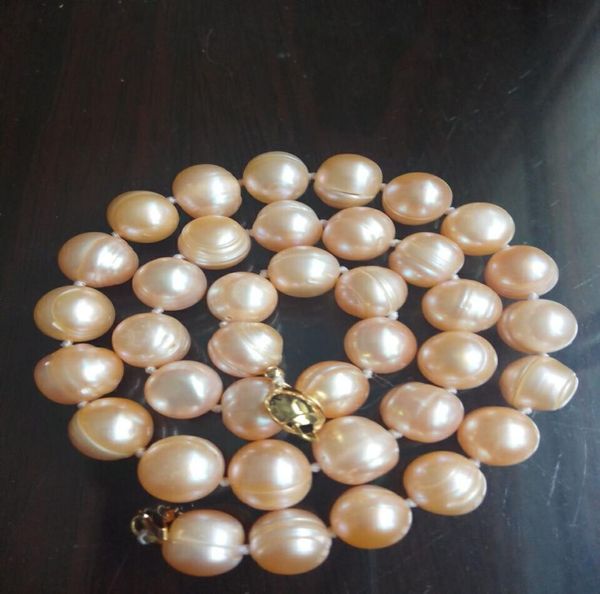 

superb big south sea 1113mm pink golden pearsl necklace 19inches8375572, Black