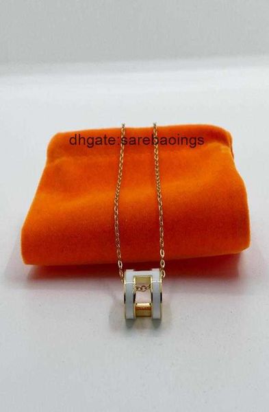 

aher max designer luxury high end h necklace letter women fashion enamel pendant 18k gold classic christmas valen1695982, Silver