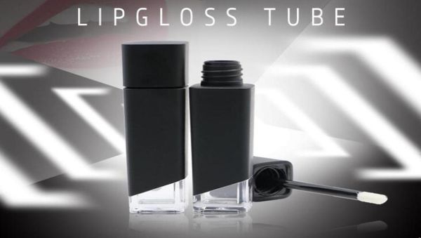 

black lip gloss tube square transparent bottom lip glaze tube empty diy elegant lip stick container7692757