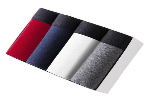 

men039s underwear 4pcslot cotton boxer man breathable solid flexible shorts boxer underpants b00074472195, Black;white