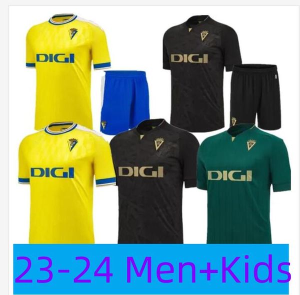 

23 24 cadiz soccer jerseys cadiz cf 2023 2024 lozano alex bodiger juan cala camiseta ascenso a liga santander de carnaval men kids home away, Black;yellow